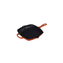 Le Creuset Poêle En Fonte émaillée Rainurée Carrée 10,25" - Volcanique
