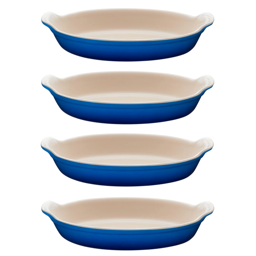Le Creuset Ensemble De Quatre Plats à Gratin - Bleuet 3 Le Creuset Ensemble De Quatre Plats à Gratin - Bleuet