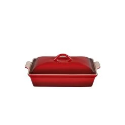 Le Creuset Plat De Cuisson En Grès Rectangulaire Avec Couvercle 3,8 L - Cerise