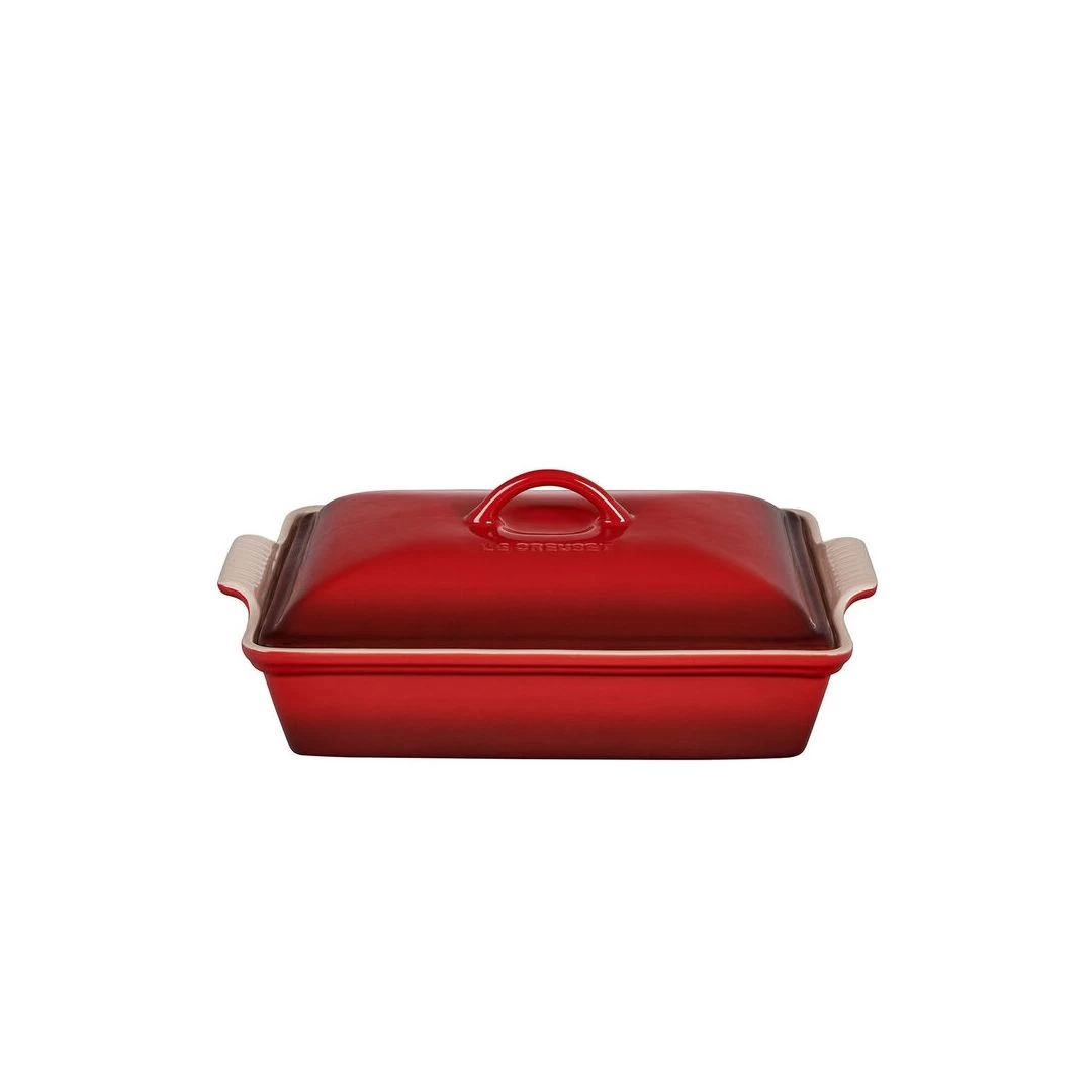 Le Creuset Plat De Cuisson En Grès Rectangulaire Avec Couvercle 3,8 L - Cerise 3 Le Creuset Plat De Cuisson En Grès Rectangulaire Avec Couvercle 3,8 L - Cerise