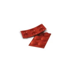 Silikomart Moule En Silicone à Six Cavités - Semisfera 80 Ml