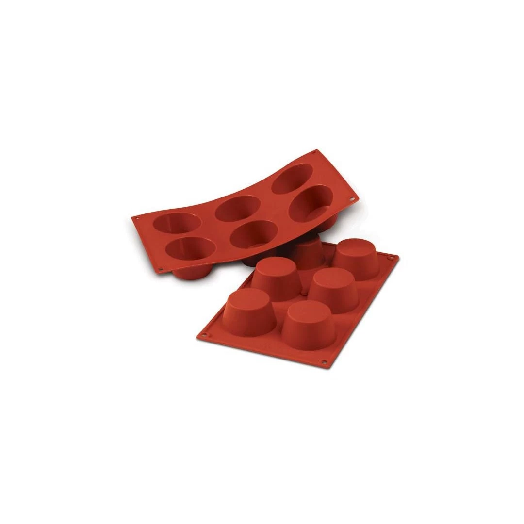 Silikomart Moule En Silicone à Six Cavités - Muffins 100 Ml 3 Silikomart Moule En Silicone à Six Cavités - Muffins 100 Ml