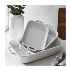 Staub Ensemble De Trois Plats De Cuisson Rectangulaires - Blanc -Accueil - Ustensiles De Cuisine staub3pcrctbakersetavshs21 vnd